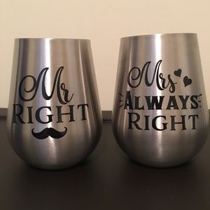 Mr. & Mrs. Wine Timber Set